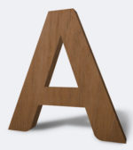 letras corpóreas madera